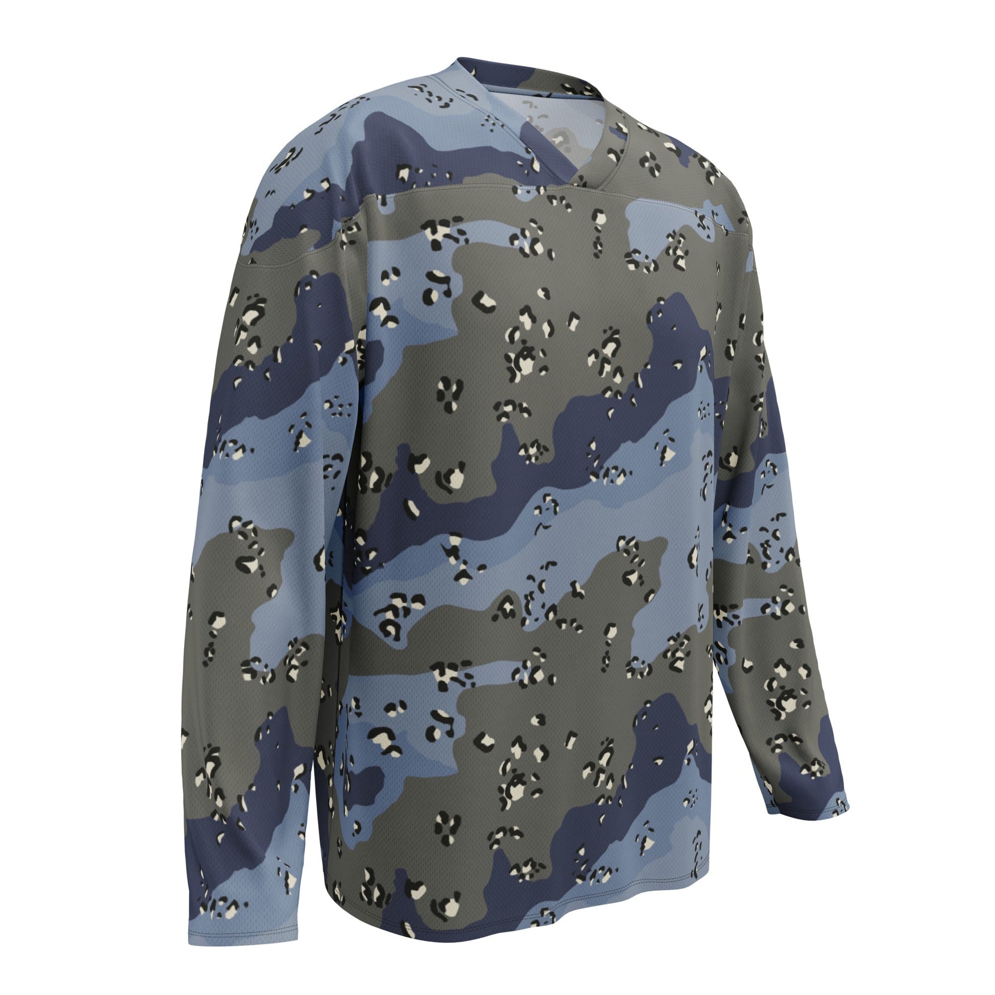 Saudi Arabian Chocolate Chip Desert Urban Blue CAMO Unisex Hockey Fan Jersey