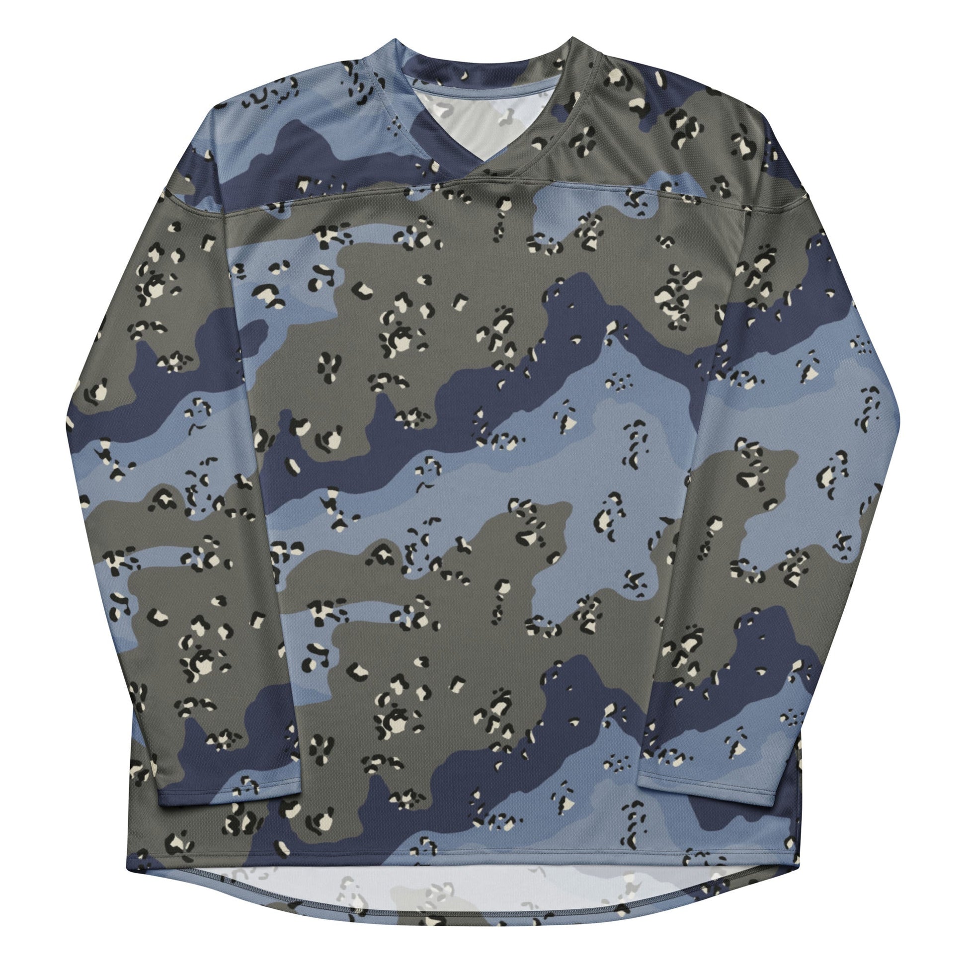 Saudi Arabian Chocolate Chip Desert Urban Blue CAMO Unisex Hockey Fan Jersey