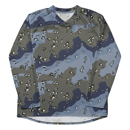 Saudi Arabian Chocolate Chip Desert Urban Blue CAMO Unisex Hockey Fan Jersey
