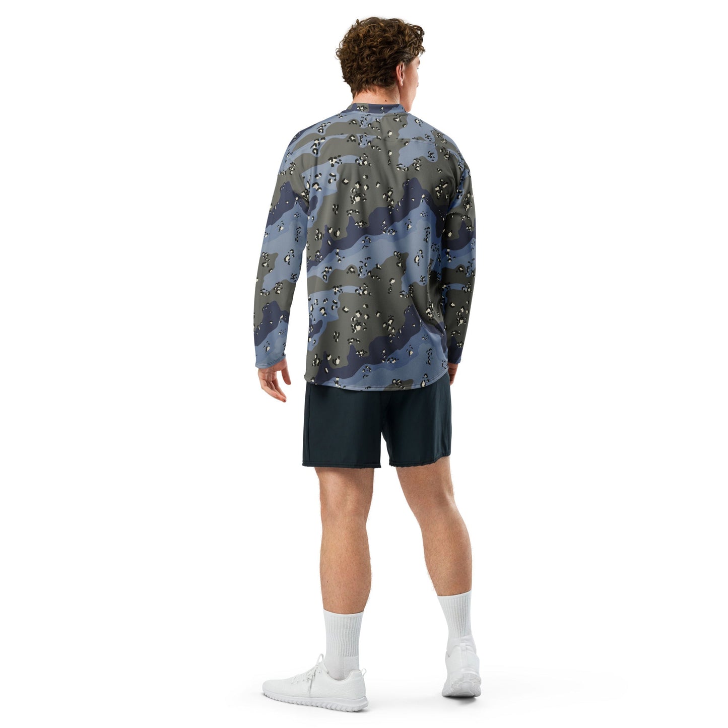 Saudi Arabian Chocolate Chip Desert Urban Blue CAMO Unisex Hockey Fan Jersey
