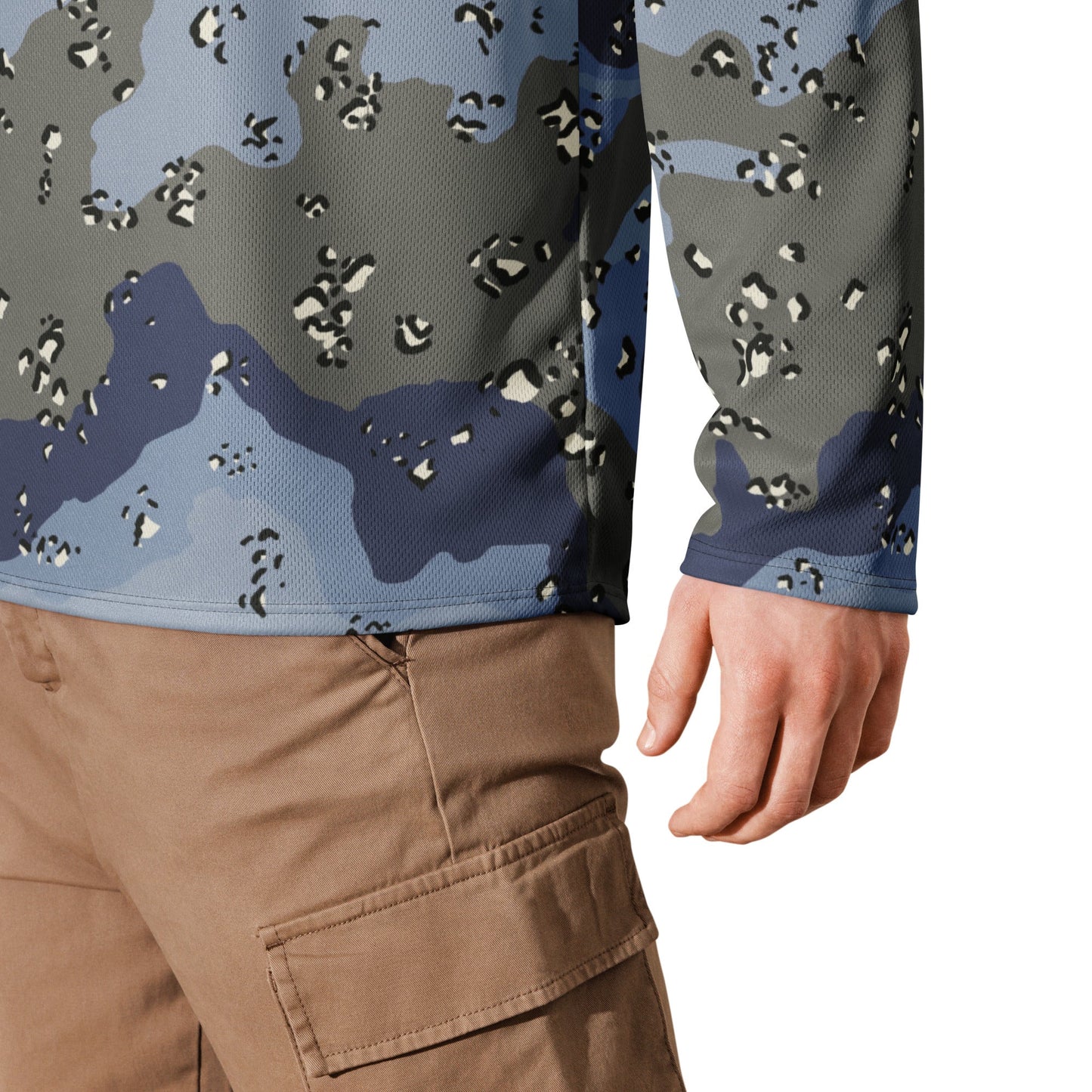 Saudi Arabian Chocolate Chip Desert Urban Blue CAMO Unisex Hockey Fan Jersey