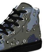 Chocolate Chip Saudi Urban Blue CAMO Mens High-Top Canvas Shoes
