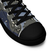 Chocolate Chip Saudi Urban Blue CAMO Mens High-Top Canvas Shoes