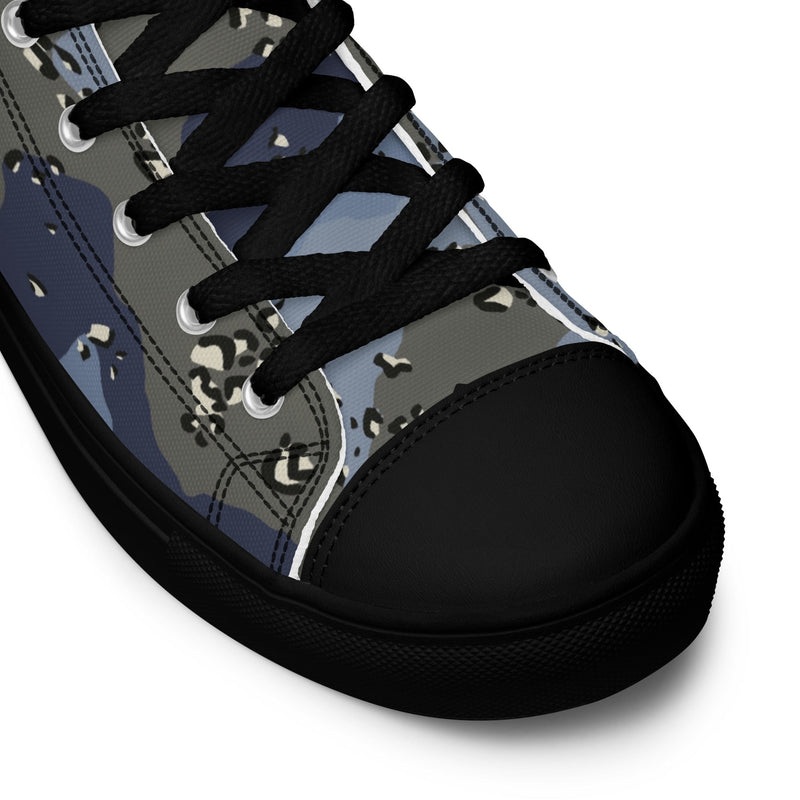 Chocolate Chip Saudi Urban Blue CAMO Mens High-Top Canvas Shoes