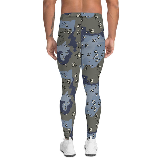Saudi Chocolate Chip Desert Urban Blue CAMO Mens Leggings