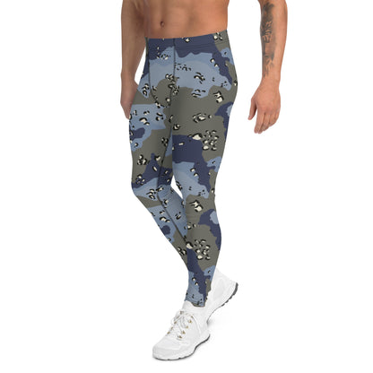 Saudi Chocolate Chip Desert Urban Blue CAMO Mens Leggings