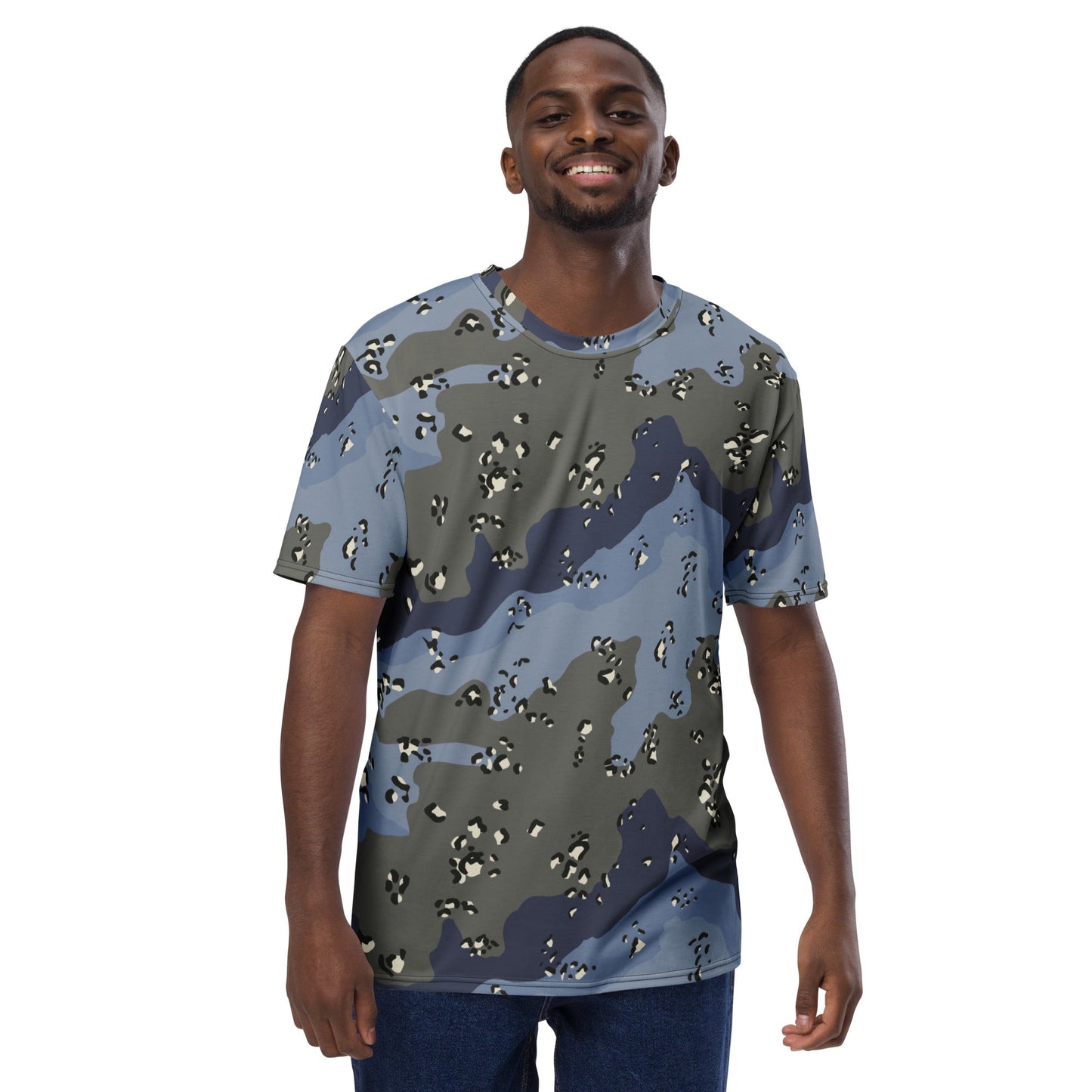 Saudi Chocolate Chip Desert Urban Blue CAMO Mens t shirt T Shirts