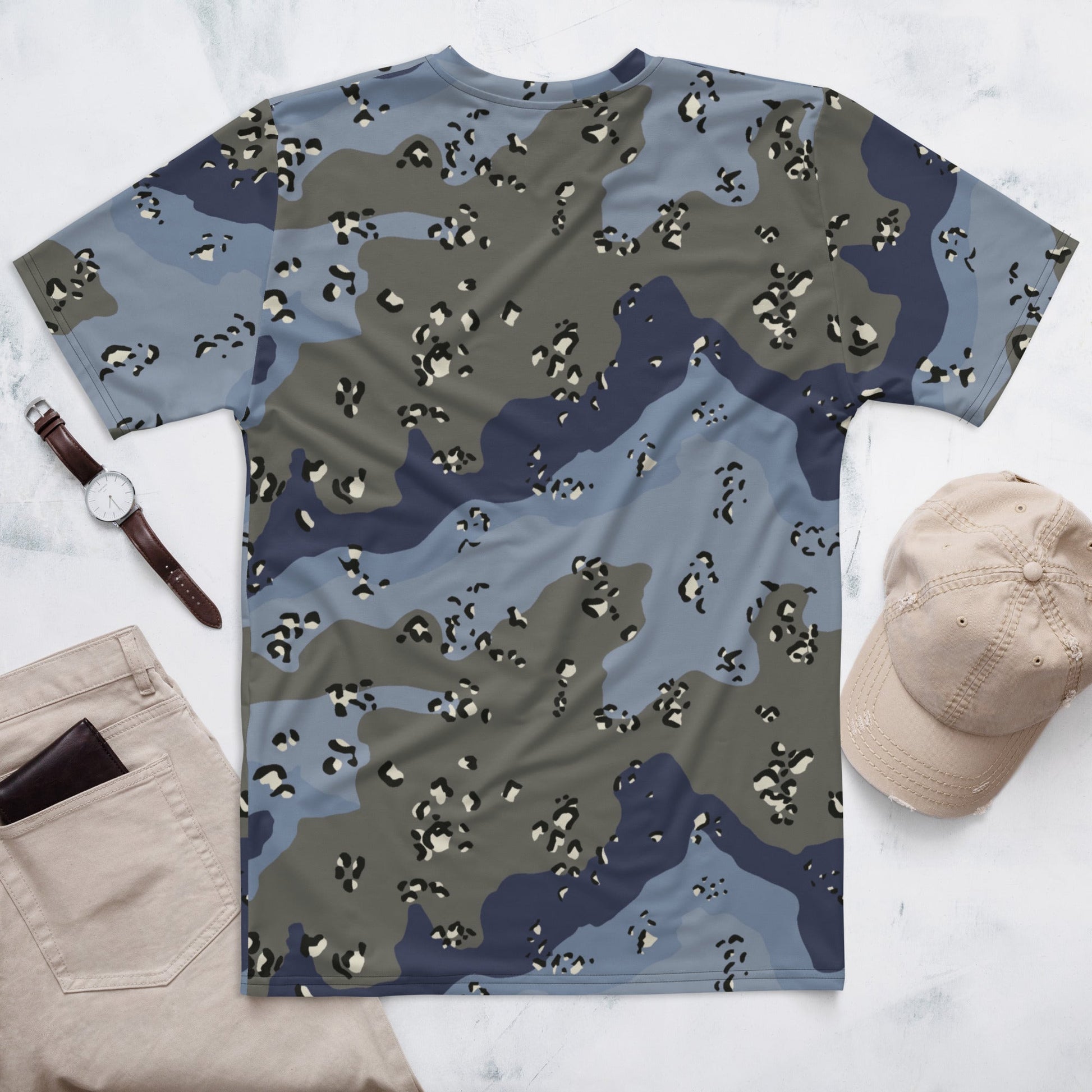 Saudi Chocolate Chip Desert Urban Blue CAMO Mens t shirt T Shirts