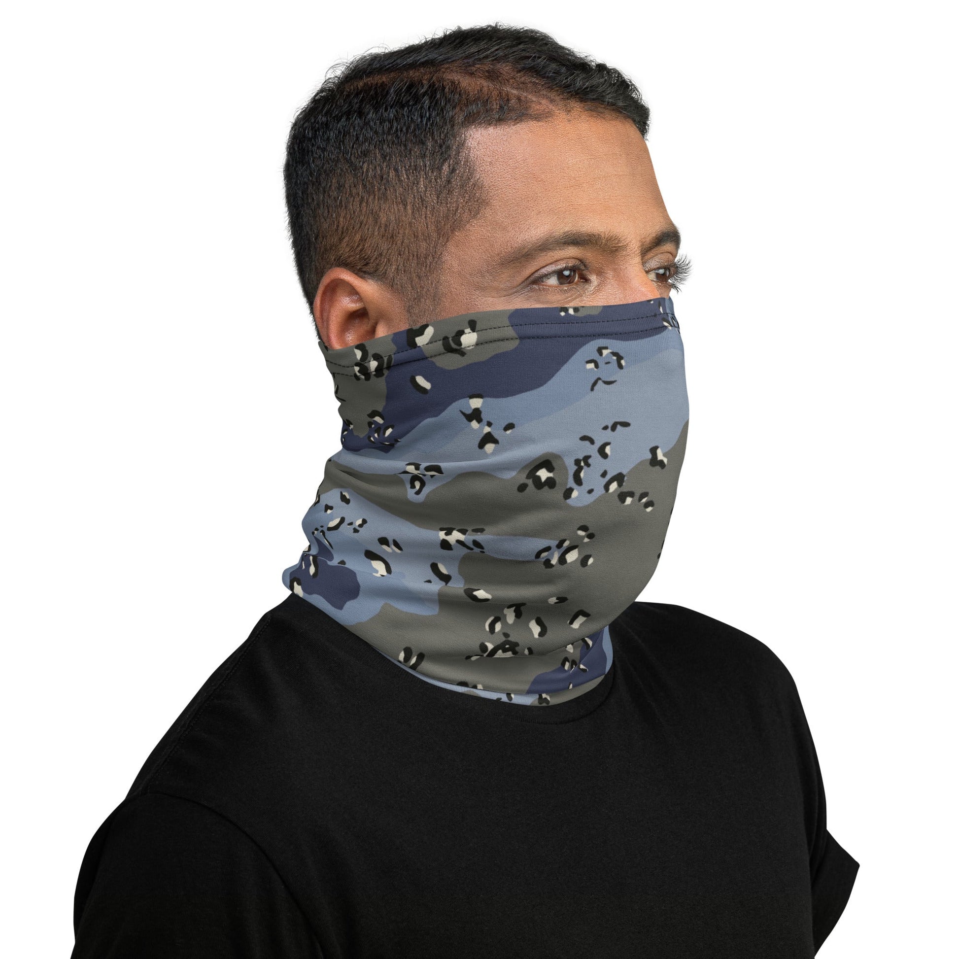 Saudi Chocolate Chip Desert Urban Blue CAMO Neck Gaiter Gaiters