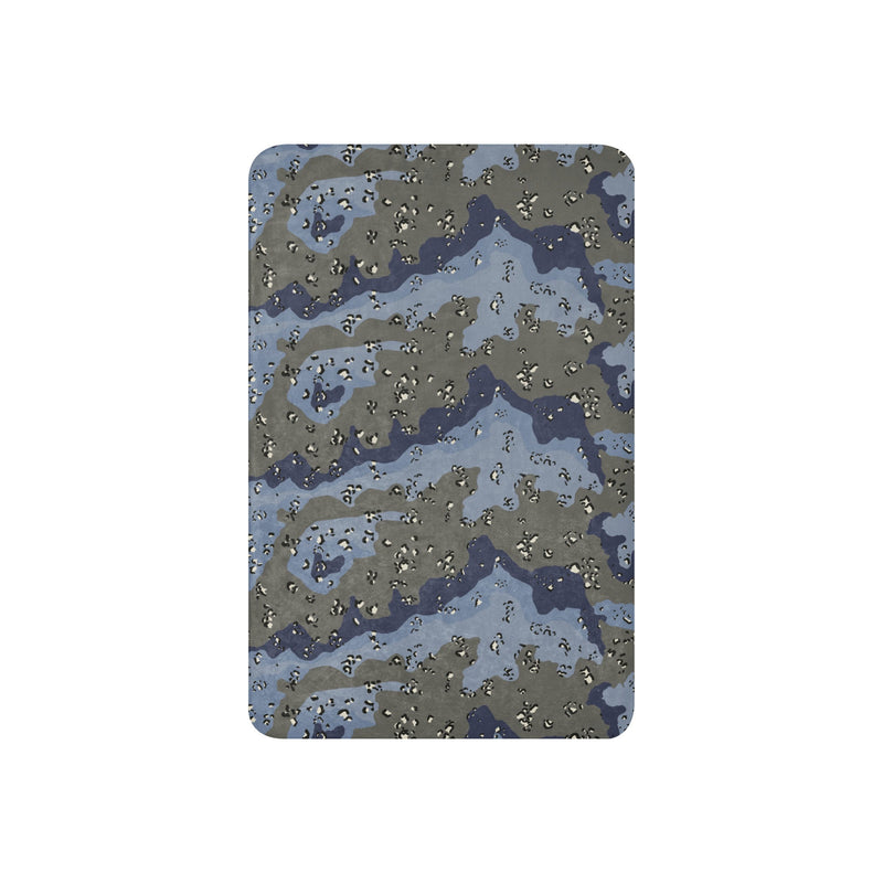Chocolate Chip Saudi Urban Blue CAMO Sherpa Blanket