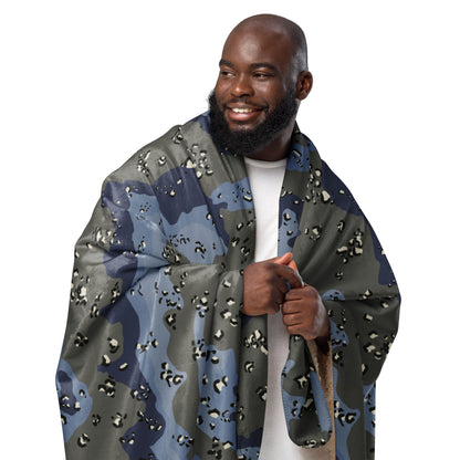 Saudi Chocolate Chip Desert Urban Blue CAMO Sherpa blanket - Blankets
