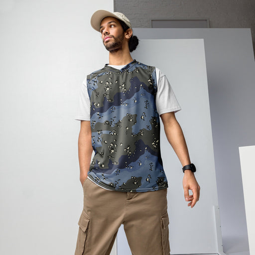 Chocolate Chip Saudi Urban Blue CAMO Unisex Basketball Jersey - 2XS