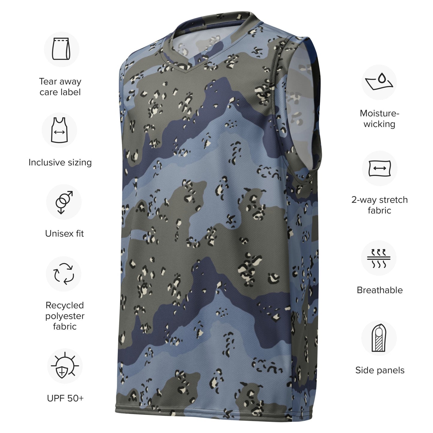 Saudi Chocolate Chip Desert Urban Blue CAMO unisex basketball jersey - Basketball Jerseys