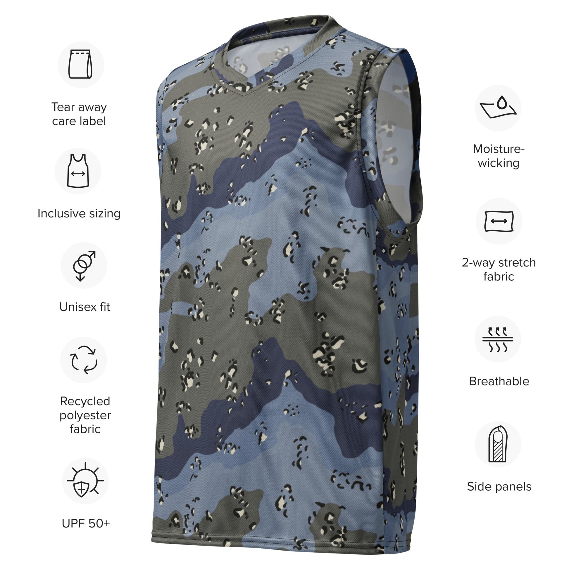 Saudi Chocolate Chip Desert Urban Blue CAMO unisex basketball jersey - Basketball Jerseys