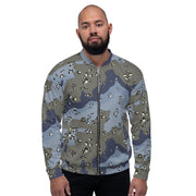 Chocolate Chip Saudi Urban Blue CAMO Unisex Bomber Jacket