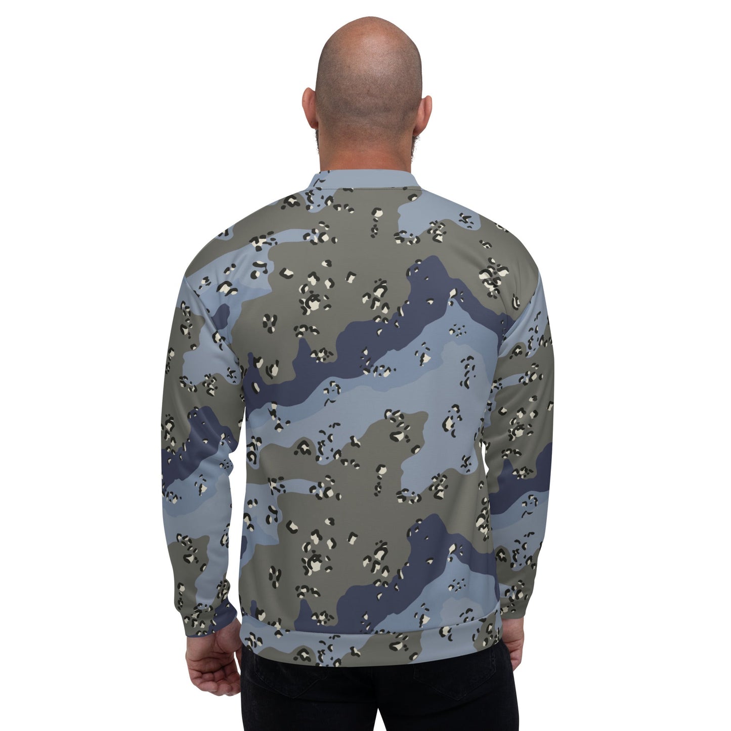Saudi Chocolate Chip Desert Urban Blue CAMO Unisex Bomber Jacket - Jackets