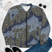 Chocolate Chip Saudi Urban Blue CAMO Unisex Bomber Jacket - XS