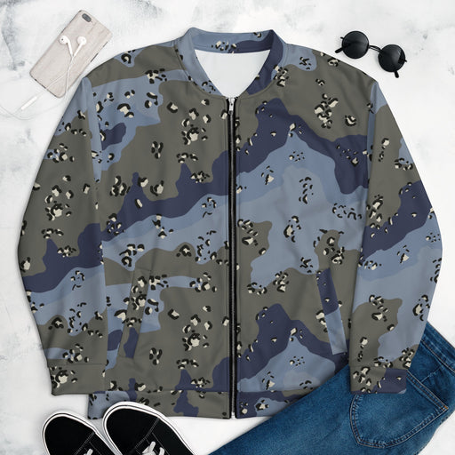 Chocolate Chip Saudi Urban Blue CAMO Unisex Bomber Jacket - XS