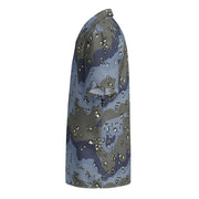 Chocolate Chip Saudi Urban Blue CAMO Unisex Short-Sleeve Button Shirt - Button-Up