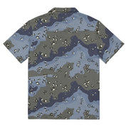 Chocolate Chip Saudi Urban Blue CAMO Unisex Short-Sleeve Button Shirt - Button-Up