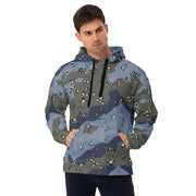 Chocolate Chip Saudi Urban Blue CAMO Unisex Hoodie - 2XS