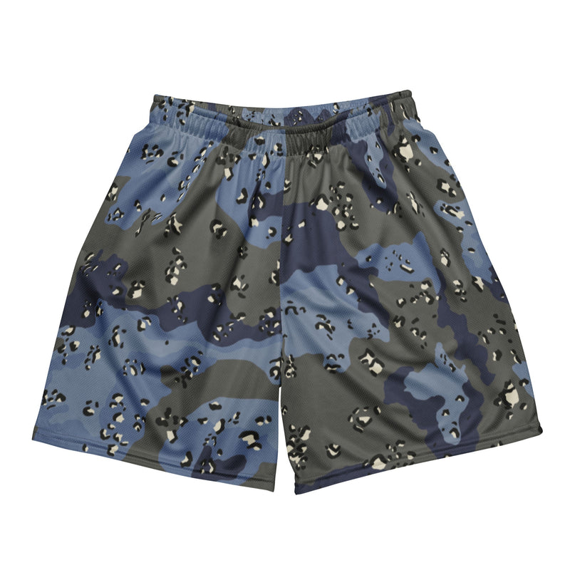 Chocolate Chip Saudi Urban Blue CAMO Unisex Mesh Shorts - 2XS