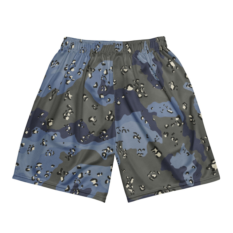 Chocolate Chip Saudi Urban Blue CAMO Unisex Mesh Shorts