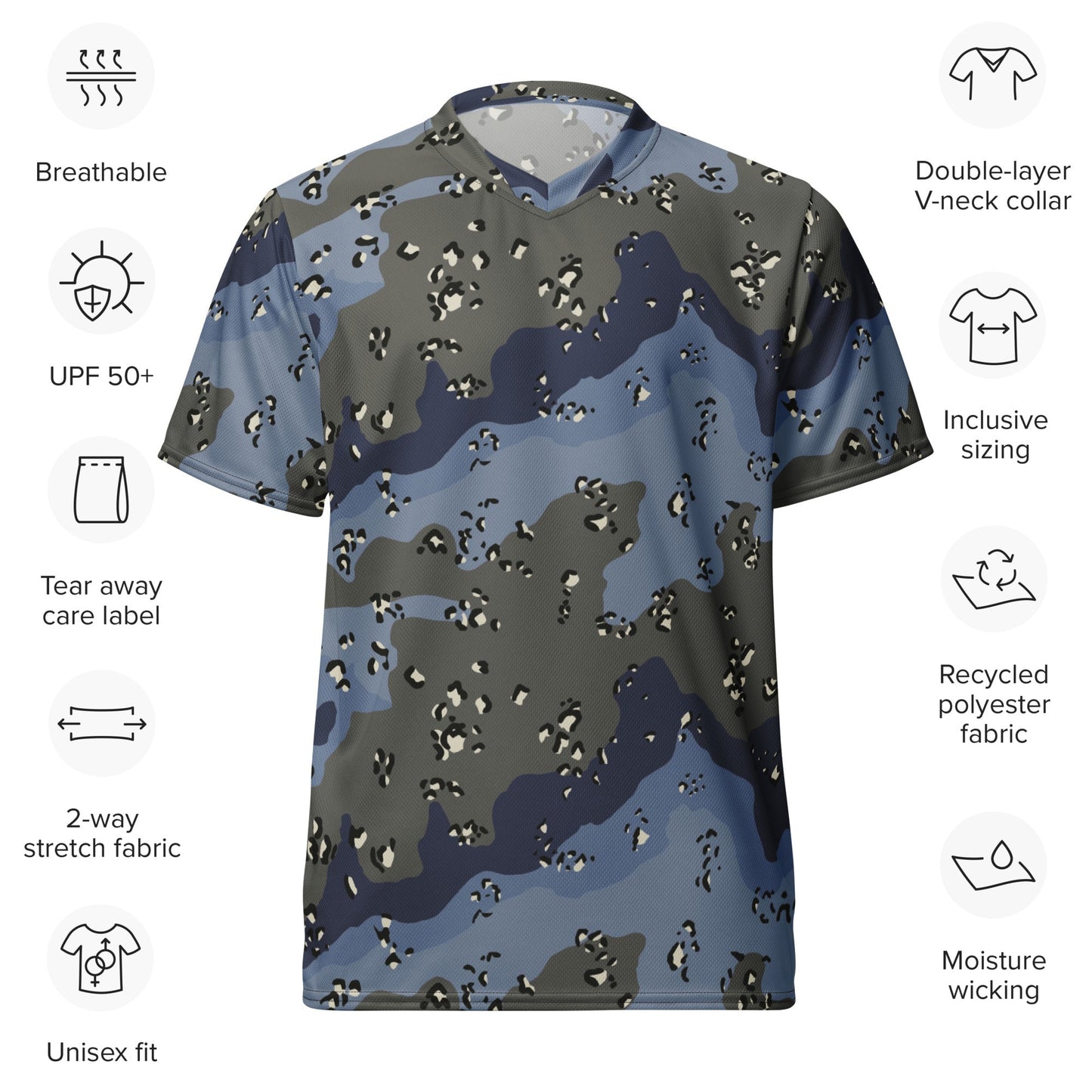 Saudi Chocolate Chip Desert Urban Blue CAMO unisex sports jersey - Sports Jerseys