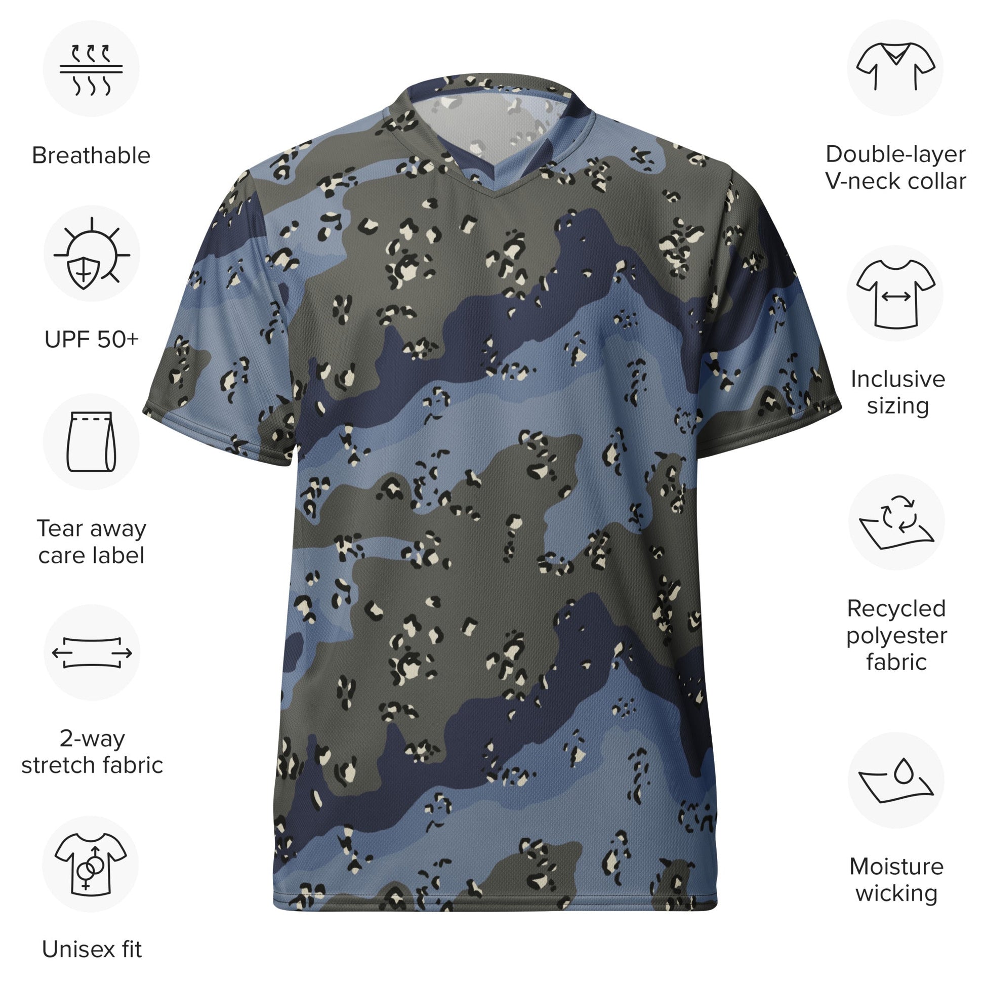 Saudi Chocolate Chip Desert Urban Blue CAMO unisex sports jersey - Sports Jerseys