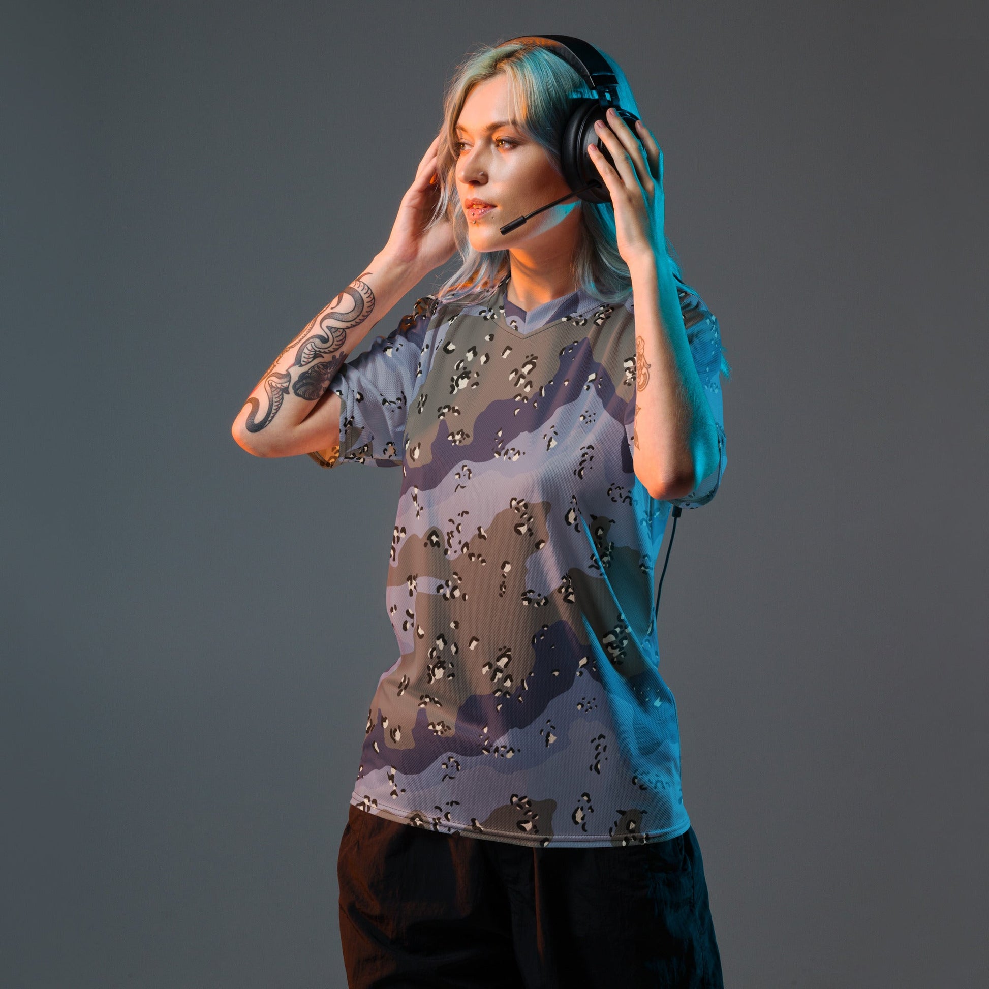 Saudi Chocolate Chip Desert Urban Blue CAMO unisex sports jersey - Sports Jerseys