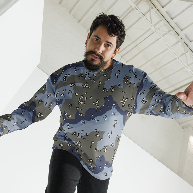 Chocolate Chip Saudi Urban Blue CAMO Unisex Sweatshirt