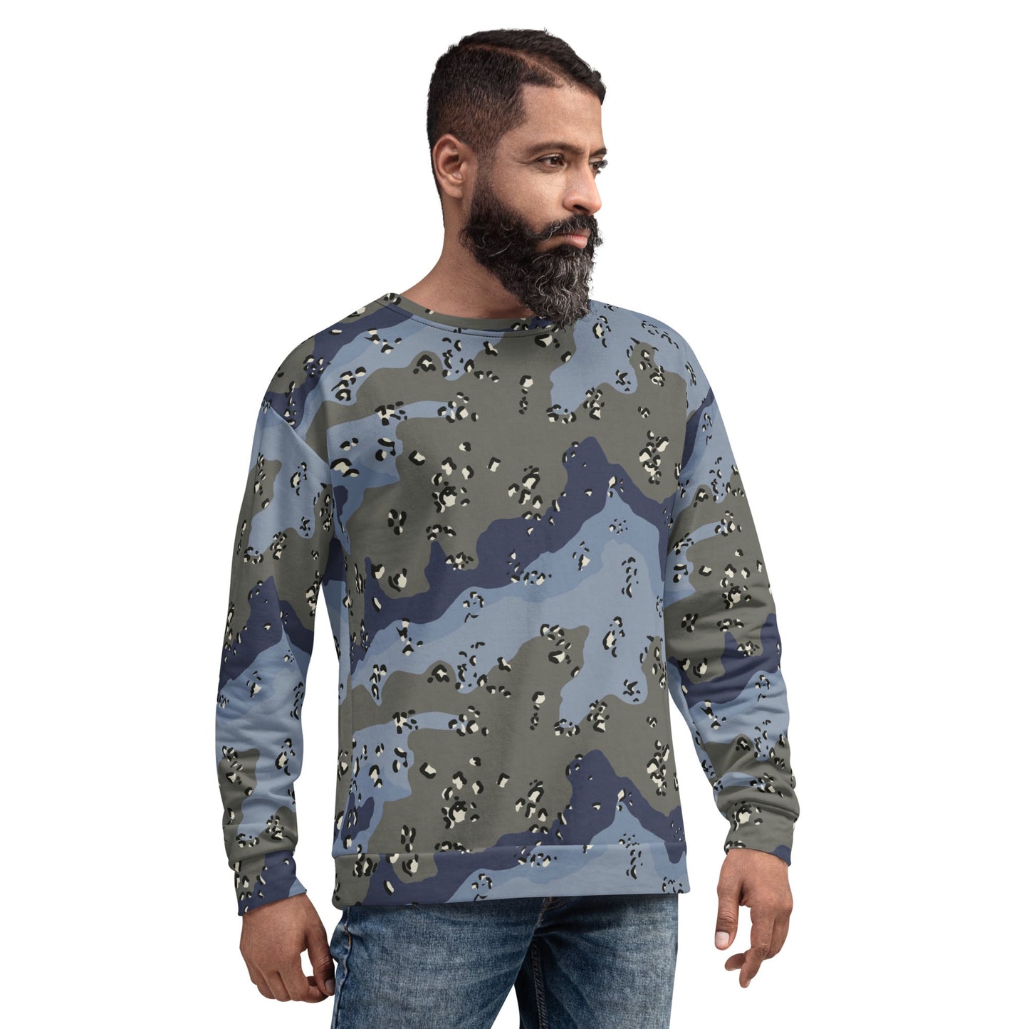 Saudi Chocolate Chip Desert Urban Blue CAMO Unisex Sweatshirt - Sweatshirts