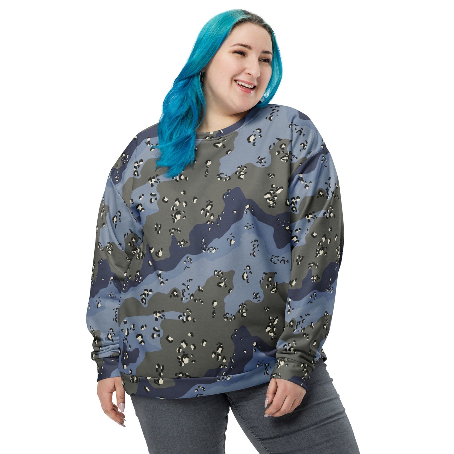 Saudi Chocolate Chip Desert Urban Blue CAMO Unisex Sweatshirt - Sweatshirts