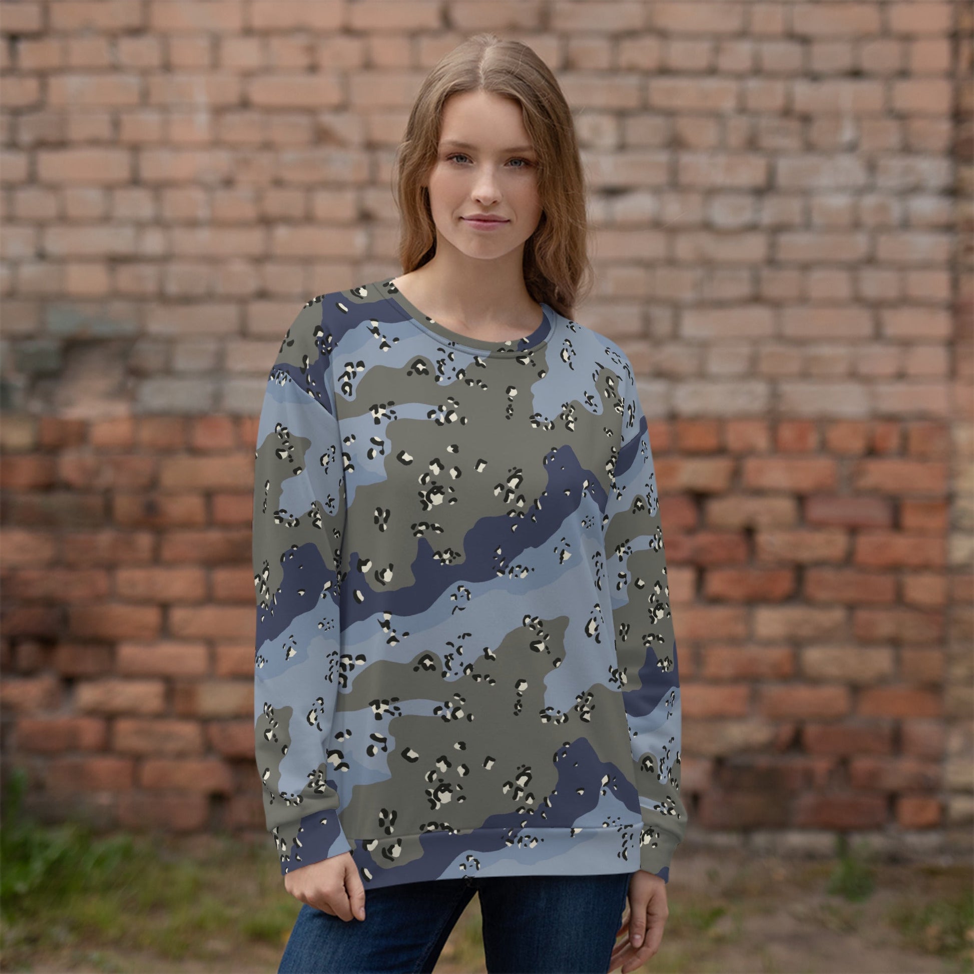 Saudi Chocolate Chip Desert Urban Blue CAMO Unisex Sweatshirt - Sweatshirts