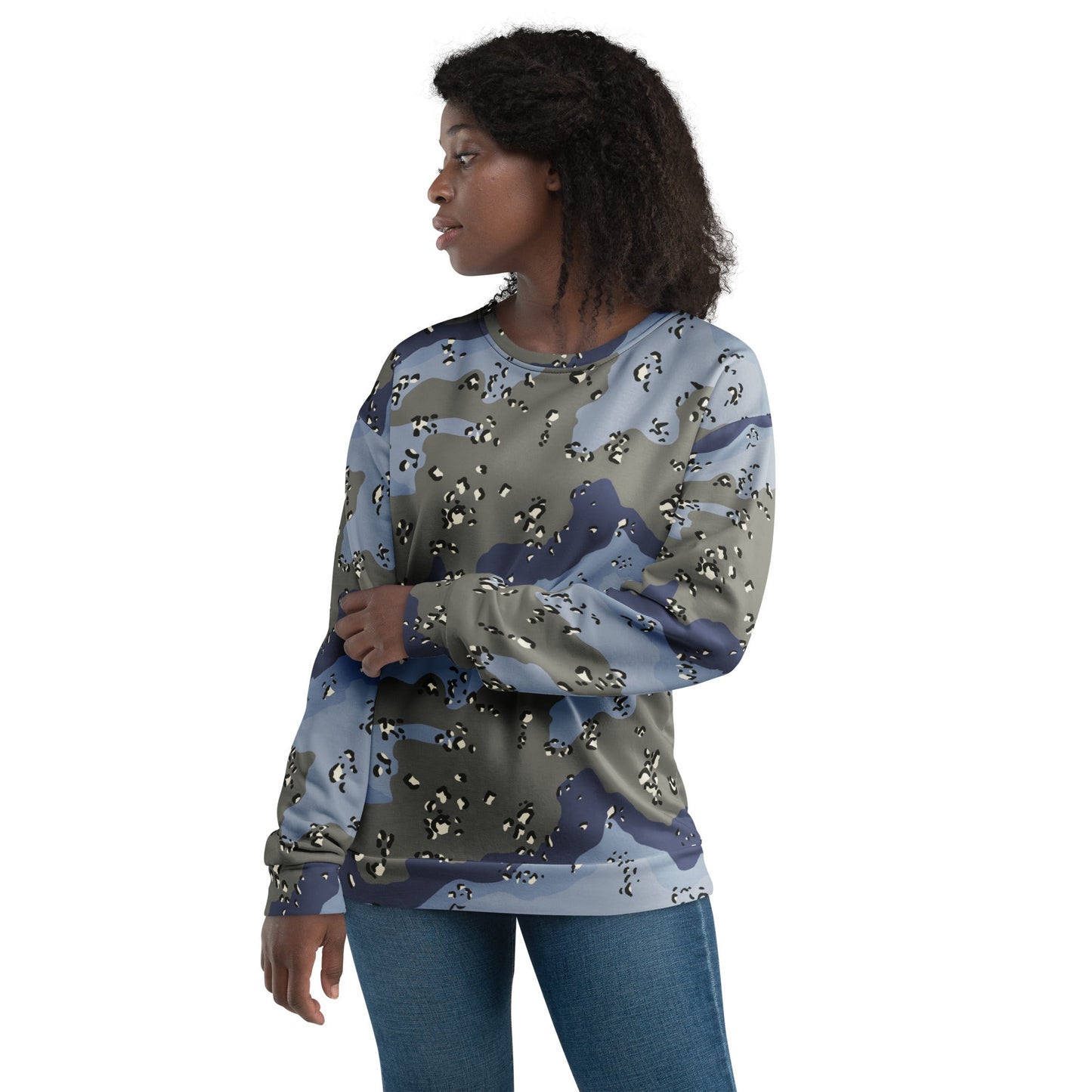 Saudi Chocolate Chip Desert Urban Blue CAMO Unisex Sweatshirt - Sweatshirts