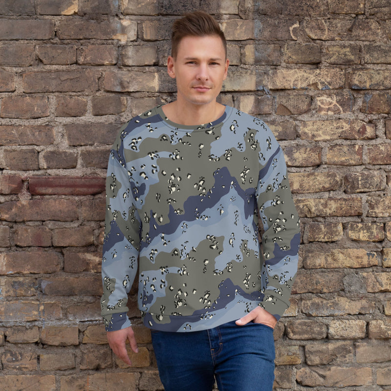 Chocolate Chip Saudi Urban Blue CAMO Unisex Sweatshirt - XS