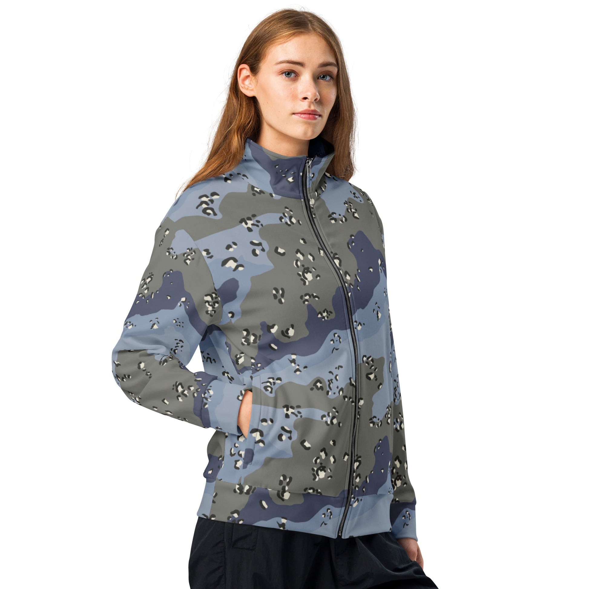 Saudi Arabian Chocolate Chip Desert Urban Blue CAMO Unisex Track Jacket