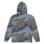 Chocolate Chip Saudi Urban Blue CAMO Unisex Zip Hoodie