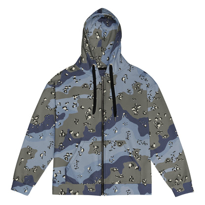 Saudi Arabian Chocolate Chip Desert Urban Blue CAMO Unisex Zip Hoodie - 2XS