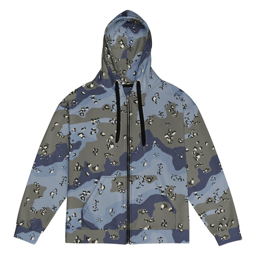Chocolate Chip Saudi Urban Blue CAMO Unisex Zip Hoodie - 2XS