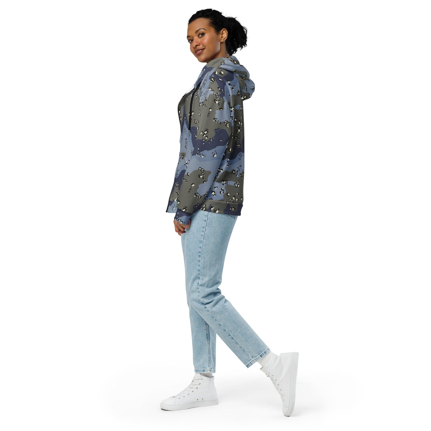 Saudi Arabian Chocolate Chip Desert Urban Blue CAMO Unisex Zip Hoodie