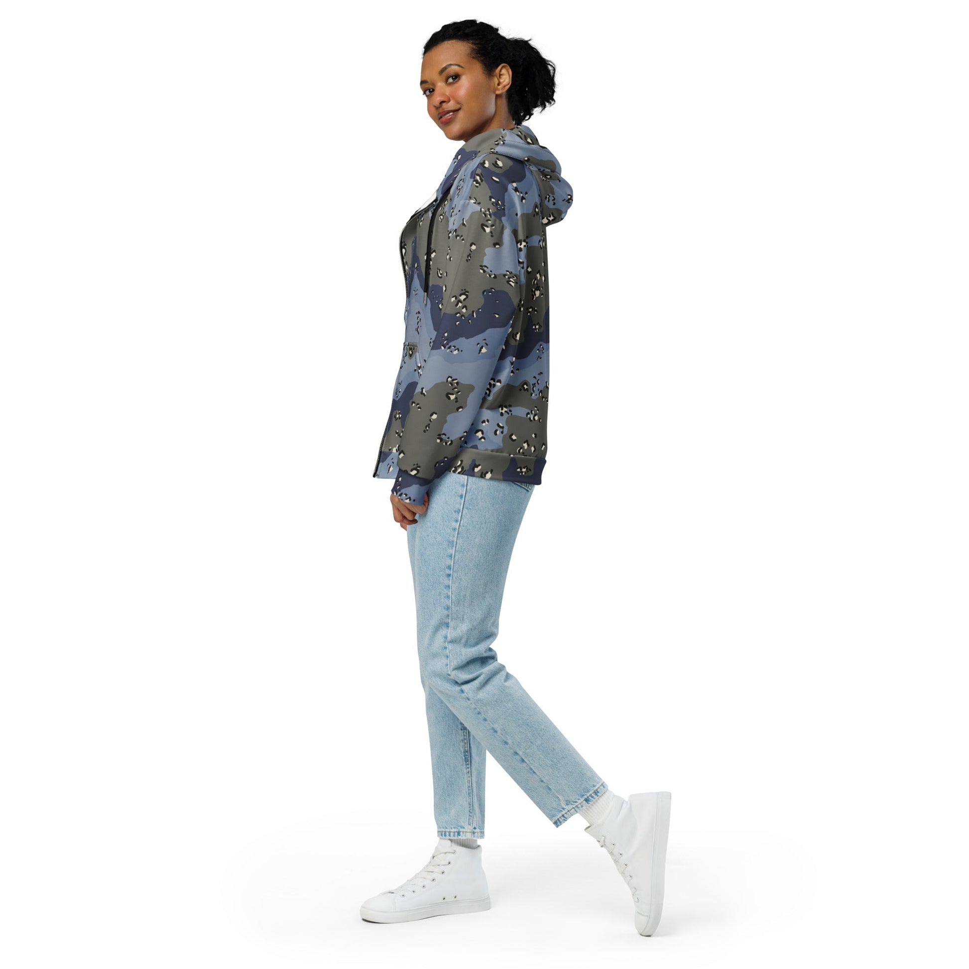 Saudi Arabian Chocolate Chip Desert Urban Blue CAMO Unisex Zip Hoodie
