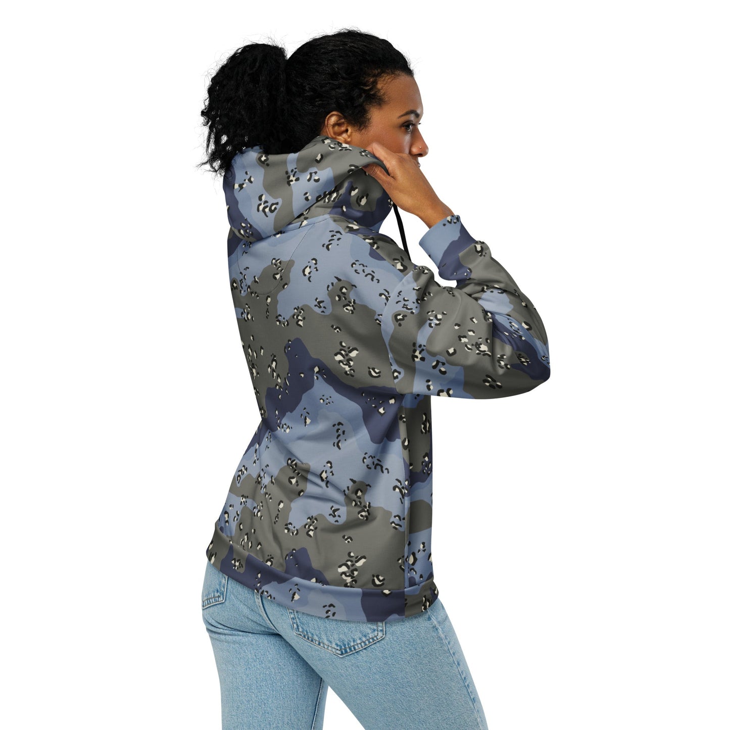 Saudi Arabian Chocolate Chip Desert Urban Blue CAMO Unisex Zip Hoodie