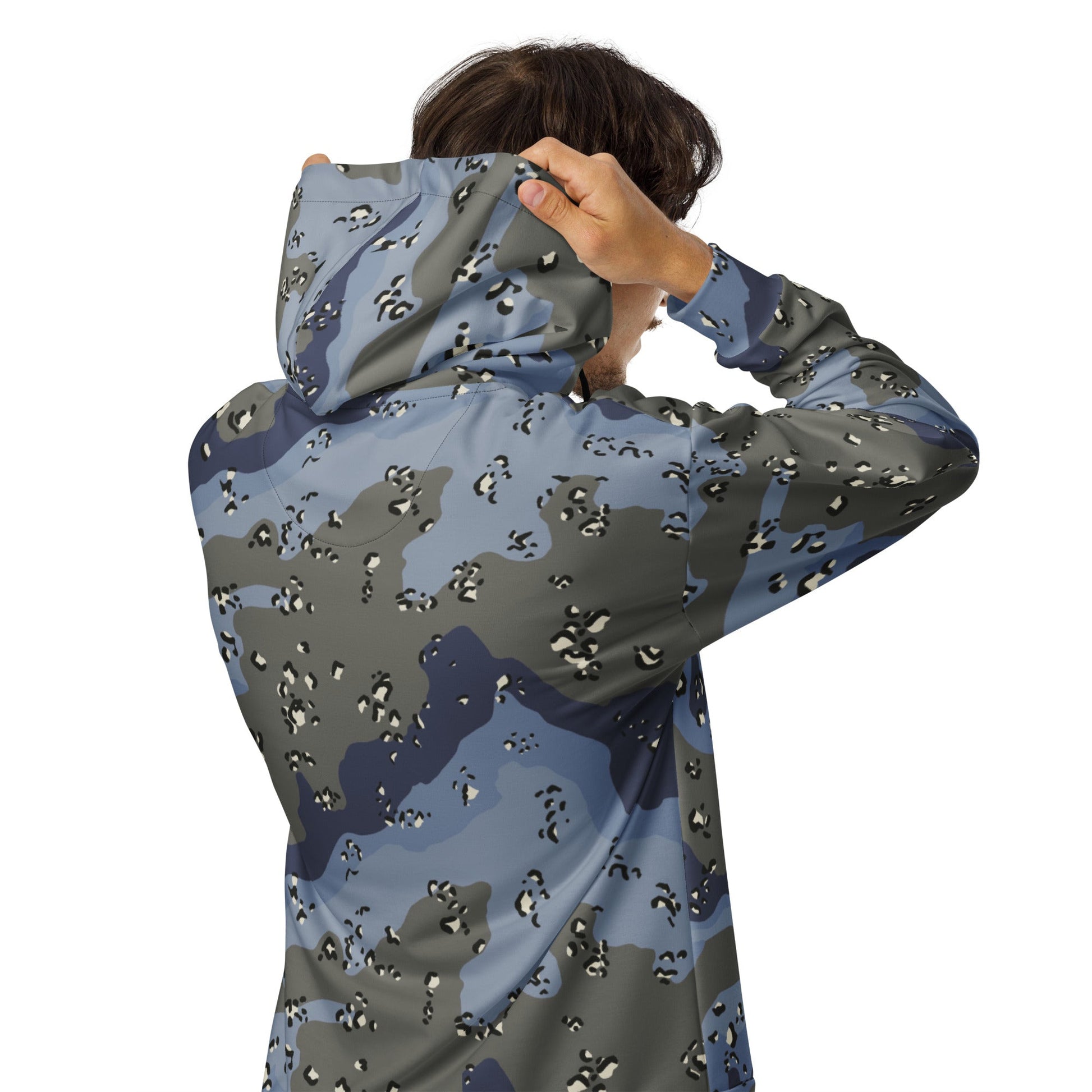 Saudi Arabian Chocolate Chip Desert Urban Blue CAMO Unisex Zip Hoodie