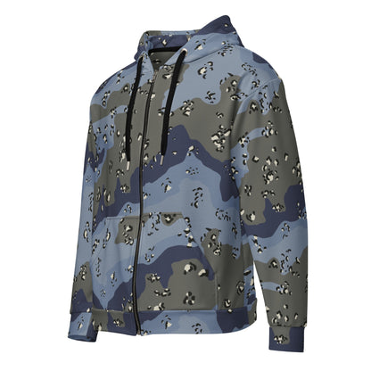 Saudi Arabian Chocolate Chip Desert Urban Blue CAMO Unisex Zip Hoodie