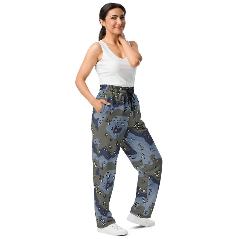 Chocolate Chip Saudi Urban Blue CAMO Unisex Wide-Leg Joggers
