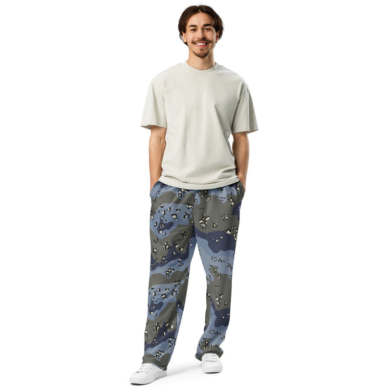 Chocolate Chip Saudi Urban Blue CAMO Unisex Wide-Leg Joggers