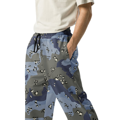 Saudi Chocolate Chip Desert Urban Blue CAMO Wide-leg joggers - Joggers