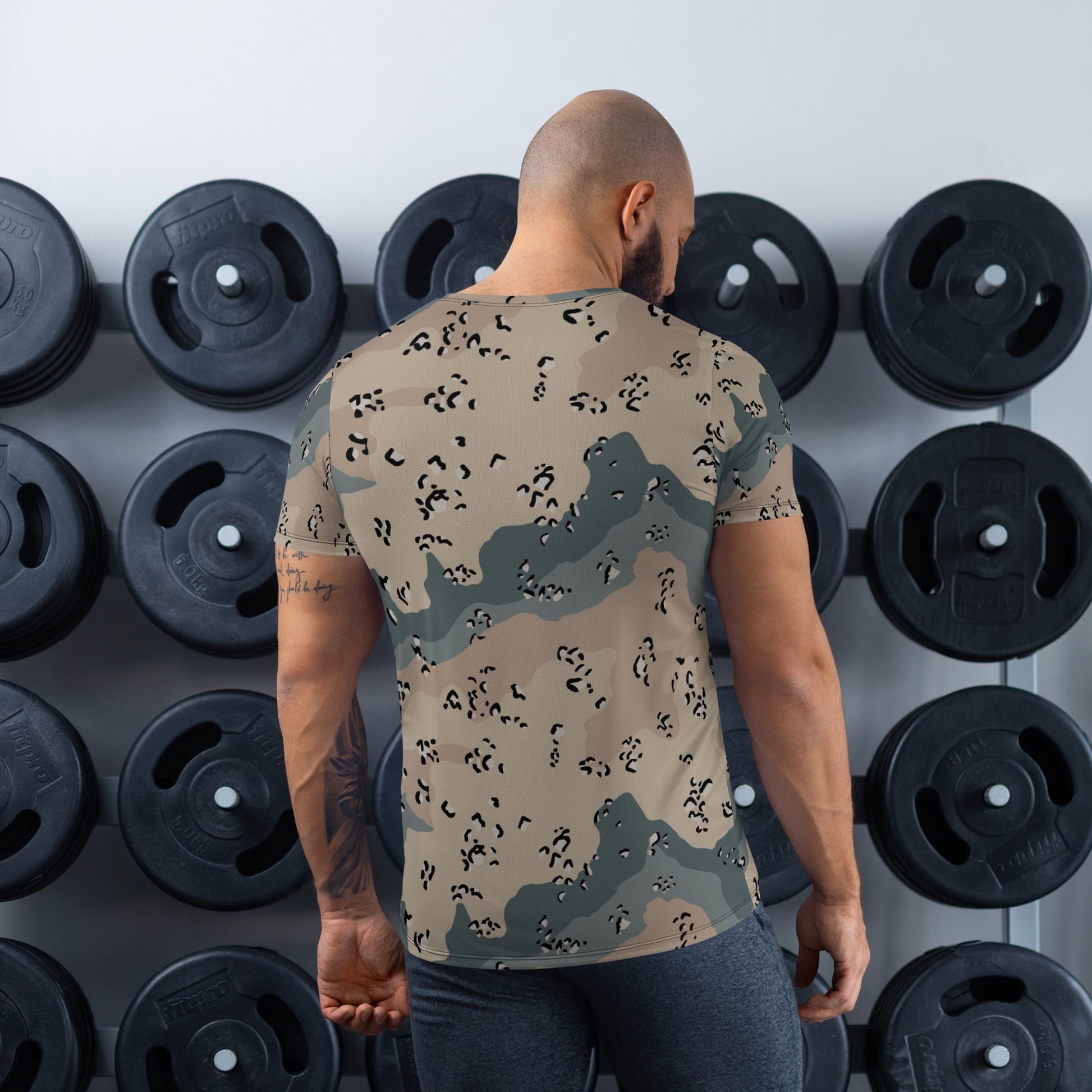 Saudi Chocolate Chip Marines Desert CAMO Mens Athletic T-shirt - T-Shirts