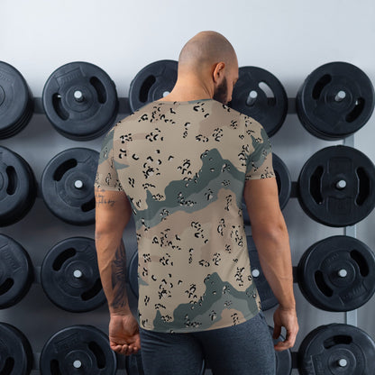 Saudi Chocolate Chip Marines Desert CAMO Mens Athletic T-shirt - T-Shirts